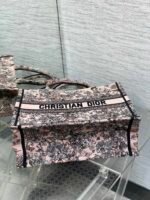 DIOR 25S LUCKY MEDIUM DIOR BOOK TOTE 36 IN PINK MULTICOLOR DIOR FLOWERS CALENDAR ALLOVER EMBROIDERY - Image 8
