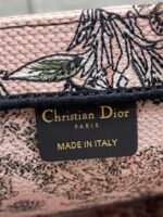 DIOR 25S LUCKY LARGE DIOR BOOK TOTE 42 IN PINK MULTICOLOR DIOR FLOWERS CALENDAR ALLOVER EMBROIDERY - Image 17