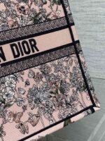 DIOR 25S LUCKY LARGE DIOR BOOK TOTE 42 IN PINK MULTICOLOR DIOR FLOWERS CALENDAR ALLOVER EMBROIDERY - Image 7