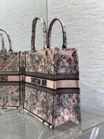 DIOR 25S LUCKY LARGE DIOR BOOK TOTE 42 IN PINK MULTICOLOR DIOR FLOWERS CALENDAR ALLOVER EMBROIDERY - Image 13