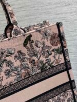 DIOR 25S LUCKY LARGE DIOR BOOK TOTE 42 IN PINK MULTICOLOR DIOR FLOWERS CALENDAR ALLOVER EMBROIDERY - Image 15