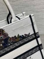 DIOR 25S LUCKY SMALL DIOR BOOK TOTE 26 IN WHITE MULTICOLOR DIOR STAR EMBROIDERY - Image 15