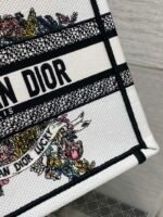 DIOR 25S LUCKY SMALL DIOR BOOK TOTE 26 IN WHITE MULTICOLOR DIOR STAR EMBROIDERY - Image 16