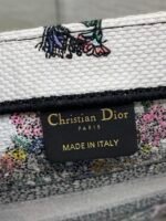 DIOR 25S LUCKY SMALL DIOR BOOK TOTE 26 IN WHITE MULTICOLOR DIOR STAR EMBROIDERY - Image 9