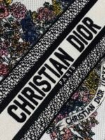 DIOR 25S LUCKY SMALL DIOR BOOK TOTE 26 IN WHITE MULTICOLOR DIOR STAR EMBROIDERY - Image 3