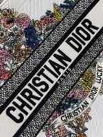 DIOR 25S LUCKY MEDIUM DIOR BOOK TOTE 36 IN WHITE MULTICOLOR DIOR STAR EMBROIDERY - Image 3