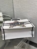 DIOR 25S LUCKY LARGE DIOR BOOK TOTE 42 IN WHITE MULTICOLOR DIOR STAR EMBROIDERY - Image 9