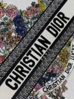 DIOR 25S LUCKY LARGE DIOR BOOK TOTE 42 IN WHITE MULTICOLOR DIOR STAR EMBROIDERY - Image 12