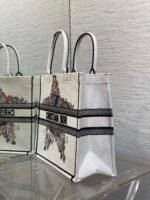 DIOR 25S LUCKY LARGE DIOR BOOK TOTE 42 IN WHITE MULTICOLOR DIOR STAR EMBROIDERY - Image 13