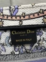 DIOR 25S SMALL BOOK TOTE 26 IN WHITE AND PURPLE DIOR NIGHT OF DREAMS EMBROIDERY - Image 8