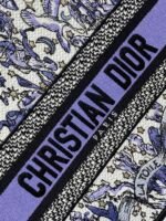 DIOR 25S SMALL BOOK TOTE 26 IN WHITE AND PURPLE DIOR NIGHT OF DREAMS EMBROIDERY - Image 3