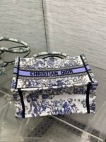 DIOR 25S SMALL BOOK TOTE 26 IN WHITE AND PURPLE DIOR NIGHT OF DREAMS EMBROIDERY - Image 18