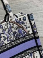 DIOR 25S SMALL BOOK TOTE 26 IN WHITE AND PURPLE DIOR NIGHT OF DREAMS EMBROIDERY - Image 15