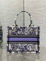 DIOR 25S SMALL BOOK TOTE 26 IN WHITE AND PURPLE DIOR NIGHT OF DREAMS EMBROIDERY - Image 11