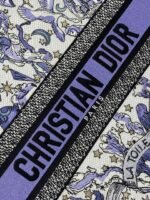 DIOR 25S LARGE BOOK TOTE 42 IN WHITE AND PURPLE DIOR NIGHT OF DREAMS EMBROIDERY - Image 3