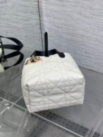 DIOR 25S TOUJOURS VERTICAL NANO TOTE BAG 18 IN IVORY BLACK MACROCANNAGE CALFSKIN - Image 7