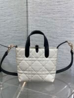 DIOR 25S TOUJOURS VERTICAL NANO TOTE BAG 18 IN IVORY BLACK MACROCANNAGE CALFSKIN - Image 11