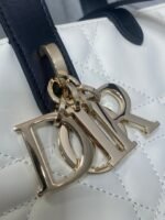DIOR 25S TOUJOURS VERTICAL NANO TOTE BAG 18 IN IVORY BLACK MACROCANNAGE CALFSKIN - Image 13