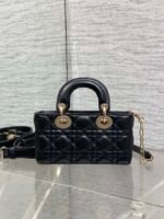 DIOR 25S MICRO LADY D-JOY 19 IN BLACK CALFSKIN GOLD HARDWARE - Image 11