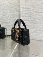 DIOR 25S MICRO LADY D-JOY 19 IN BLACK CALFSKIN GOLD HARDWARE - Image 6