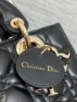 DIOR 25S MICRO LADY D-JOY 19 IN BLACK CALFSKIN GOLD HARDWRE - Image 5