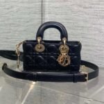 DIOR 25S MICRO LADY D-JOY 19 IN BLACK CALFSKIN GOLD HARDWARE - Image 10