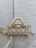 DIOR 25S MICRO LADY D-JOY 19 IN POWDER BEIGE CALFSKIN GOLD HARDWRE - Image 3