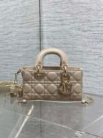 DIOR 25S MICRO LADY D-JOY 19 IN POWDER BEIGE CALFSKIN GOLD HARDWRE - Image 11