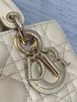 DIOR 25S MICRO LADY D-JOY 19 IN POWDER BEIGE CALFSKIN GOLD HARDWRE - Image 4