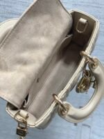 DIOR 25S MICRO LADY D-JOY 19 IN POWDER BEIGE CALFSKIN GOLD HARDWARE - Image 14