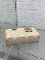 DIOR 25S MICRO LADY D-JOY 19 IN POWDER BEIGE CALFSKIN GOLD HARDWRE - Image 8