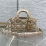 DIOR 25S MICRO LADY D-JOY 19 IN POWDER BEIGE CALFSKIN GOLD HARDWRE - Image 10