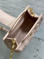 DIOR 25S JOLIE TOP HANDLE MINI BAG 18 IN BABY PINK CALFSKIN GOLD HARDWRE - Image 14