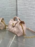DIOR 25S JOLIE TOP HANDLE MINI BAG 18 IN BABY PINK CALFSKIN GOLD HARDWARE - Image 4