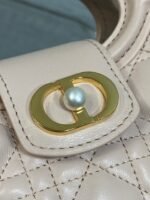 DIOR 25S JOLIE TOP HANDLE MINI BAG 18 IN BABY PINK CALFSKIN GOLD HARDWRE - Image 12