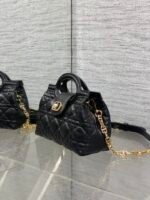 DIOR 25S JOLIE TOP HANDLE MINI BAG 18 IN BLACK CALFSKIN GOLD HARDWARE - Image 13