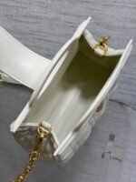 DIOR 25S JOLIE TOP HANDLE MINI BAG 18 IN WHITE CALFSKIN GOLD HARDWARE - Image 6