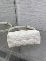 DIOR 25S JOLIE TOP HANDLE MINI BAG 18 IN WHITE CALFSKIN GOLD HARDWARE - Image 18