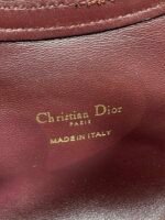 DIOR 25S JOLIE TOP HANDLE MINI BAG 18 IN BURGUNDY CALFSKIN GOLD HARDWARE - Image 18