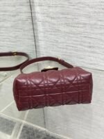 DIOR 25S JOLIE TOP HANDLE MINI BAG 18 IN BURGUNDY CALFSKIN GOLD HARDWARE - Image 6