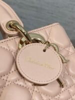 DIOR 25S MICRO LADY D-JOY 19 IN BABY PINK CALFSKIN GOLD HARDWRE - Image 16