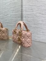 DIOR 25S MICRO LADY D-JOY 19 IN BABY PINK CALFSKIN GOLD HARDWRE - Image 6