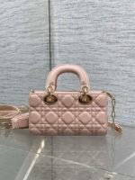 DIOR 25S MICRO LADY D-JOY 19 IN BABY PINK CALFSKIN GOLD HARDWRE - Image 3
