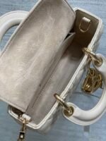 DIOR 25S MICRO LADY D-JOY 19 IN BEIGE CALFSKIN GOLD HARDWARE - Image 14