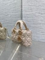 DIOR 25S MICRO LADY D-JOY 19 IN BEIGE CALFSKIN GOLD HARDWARE - Image 6