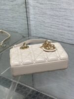 DIOR 25S MICRO LADY D-JOY 19 IN BEIGE CALFSKIN GOLD HARDWARE - Image 8