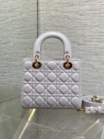 DIOR 25S LADY DIOR BAG 20 IN LILAC CANNAGE CALFSKIN GOLD HARDWRE - Image 2