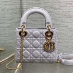 DIOR 25S MINI LADY DIOR BAG 17 IN LILAC CANNAGE CALFSKIN GOLD HARDWRE - Image 10