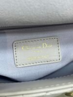 DIOR 25S MINI LADY DIOR BAG 17 IN LILAC CANNAGE CALFSKIN GOLD HARDWARE - Image 9