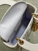 DIOR 25S MINI LADY DIOR BAG 17 IN LILAC CANNAGE CALFSKIN GOLD HARDWRE - Image 5